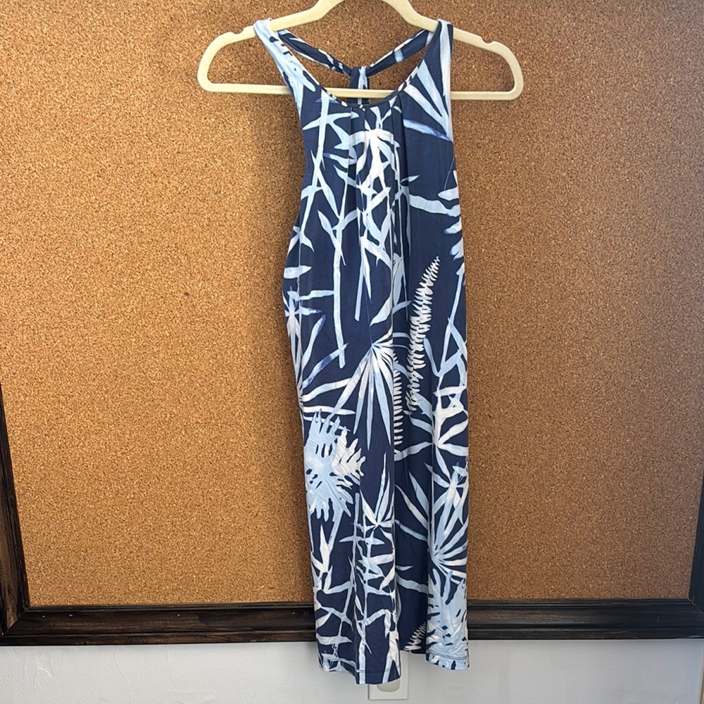 Tori Richard Blue and White Midi Dress